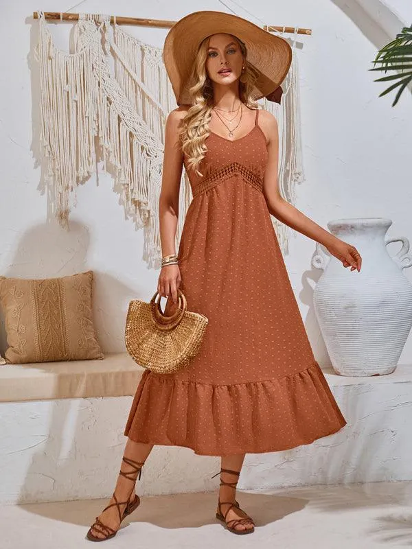 Chic V-neck Sleeveless Summer Suspender Dress for Women
